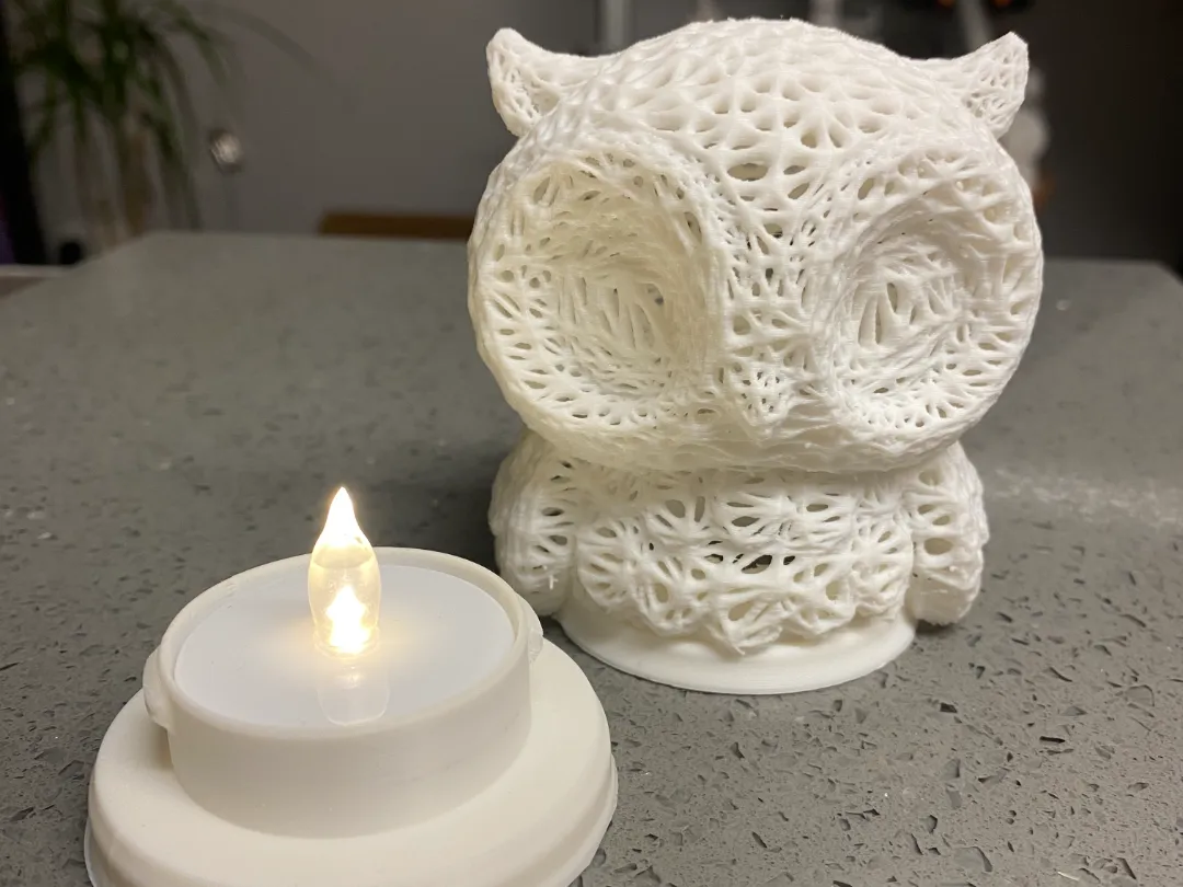 owl tea light lamp