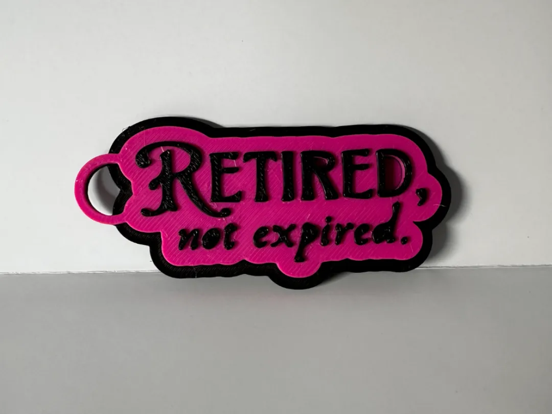Retired, not expired. Keychain, tag, name tag