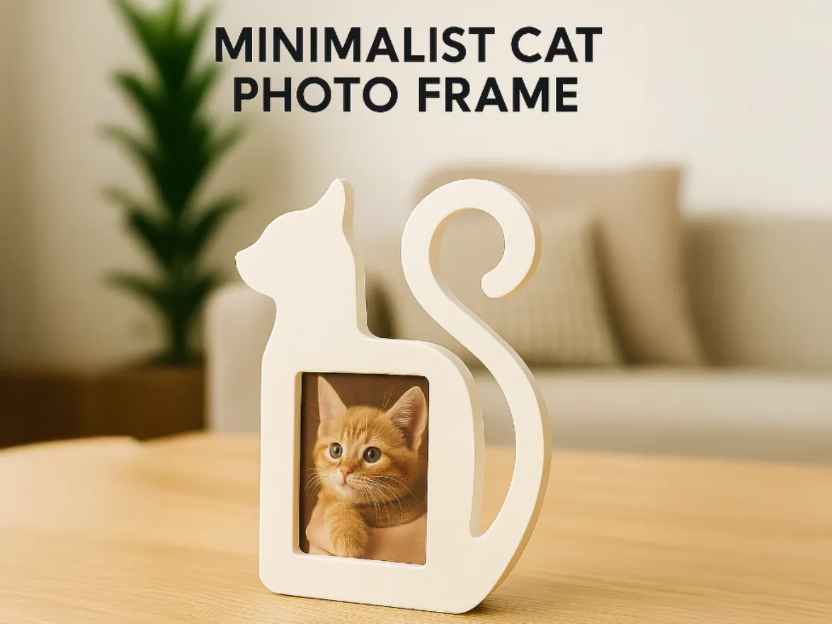 Minimalist Cat Photo Frame, Dual Size
