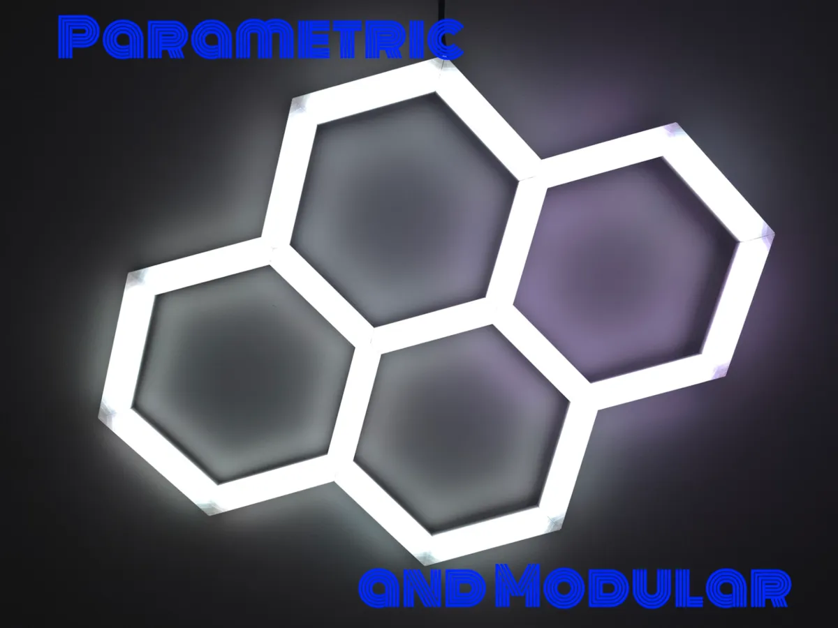 Hexagon led light - Parametric and Modular model - Voronoi, Pattern & Shadow Lamps, in stock