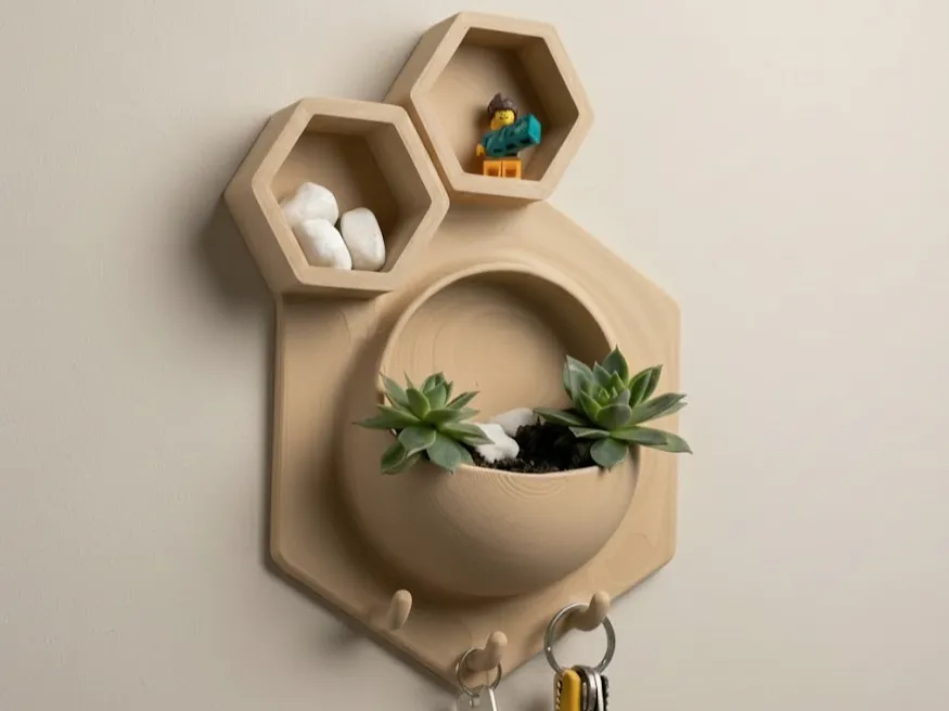 key hanger with planter