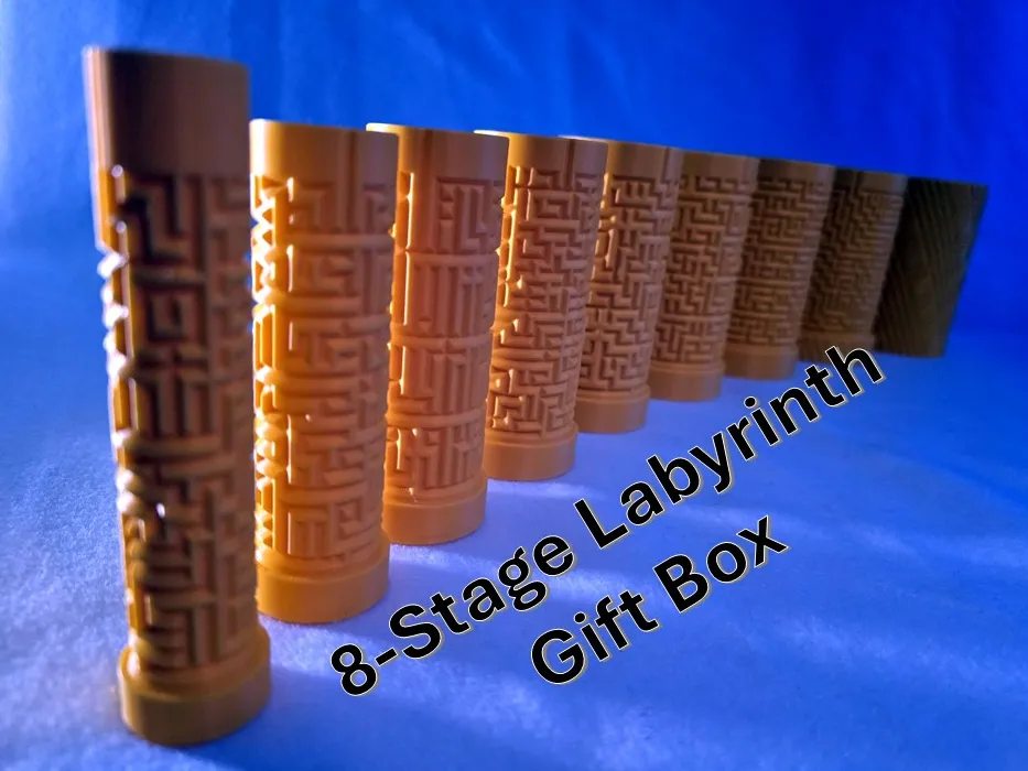 Maze Gift Tubes, 8-Stage Labyrinth Gift Box - Mazes & Labyrinths, in stock