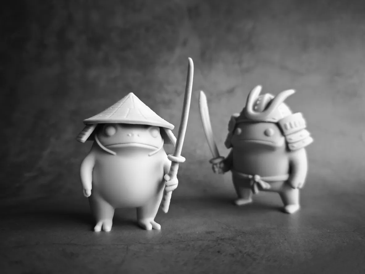 Samurai Frog - Desk Decoration Toy Ornament, photo 4 of 4 - Samurai Frog - Desk Decoration Toy Ornament Desk & Office