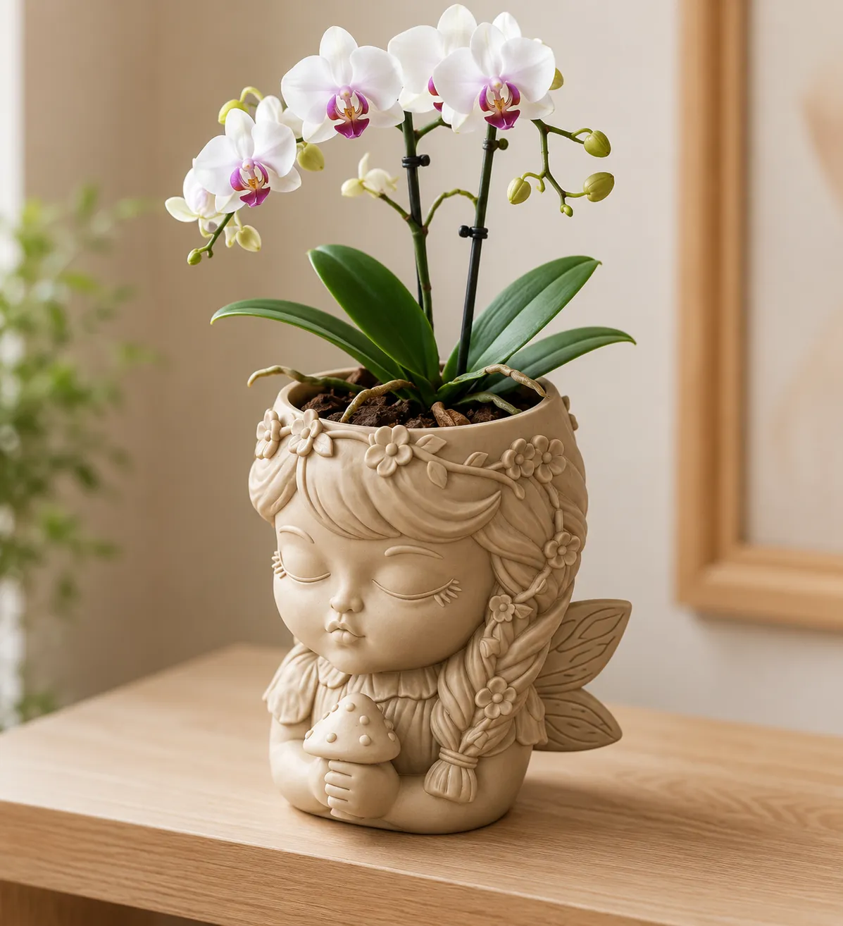 Fairy Mushroom Girl Planter | Enchanted Garden Pot, photo 2 of 2 - Fairy Mushroom Girl Planter | Enchanted Garden Pot Household