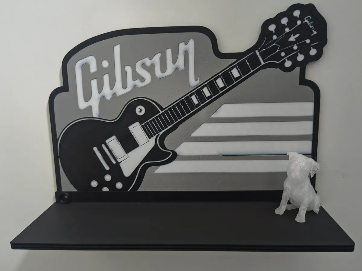 Gibson Guitar Wall Shelf, Rock Music Decor - Floating & Wall Shelves, in stock