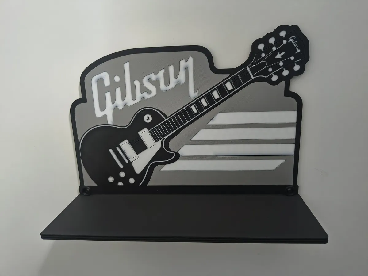 Gibson Guitar Wall Shelf, Rock Music Decor, photo 2 of 4 - Gibson Guitar Wall Shelf, Rock Music Decor Storage & Organisation