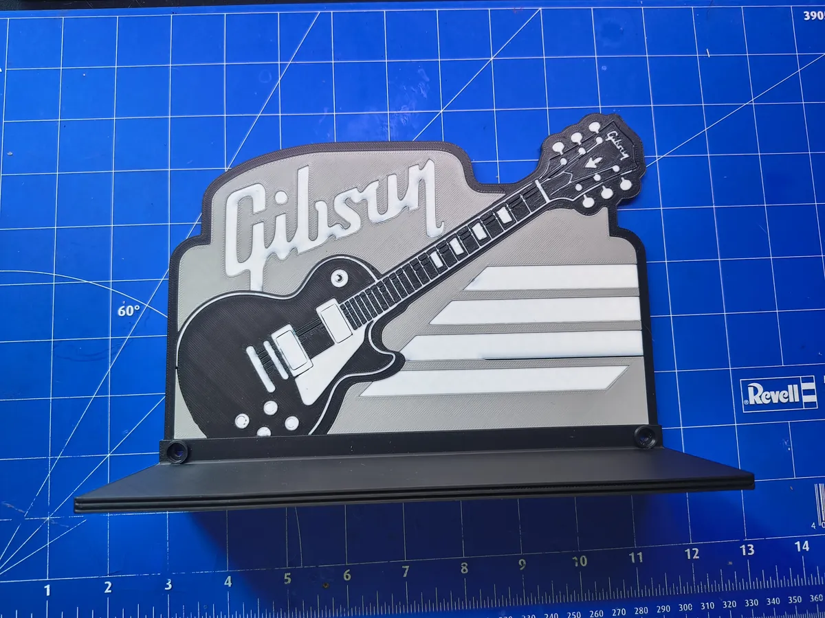 Gibson Guitar Wall Shelf, Rock Music Decor, photo 3 of 4 - Gibson Guitar Wall Shelf, Rock Music Decor Storage & Organisation