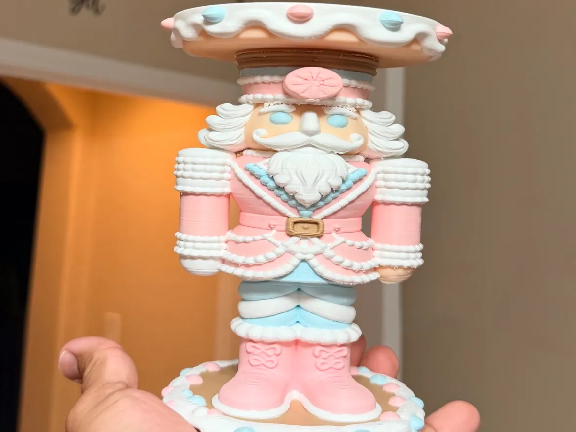 Pastel Nutcracker 3-Wick Candle Holder