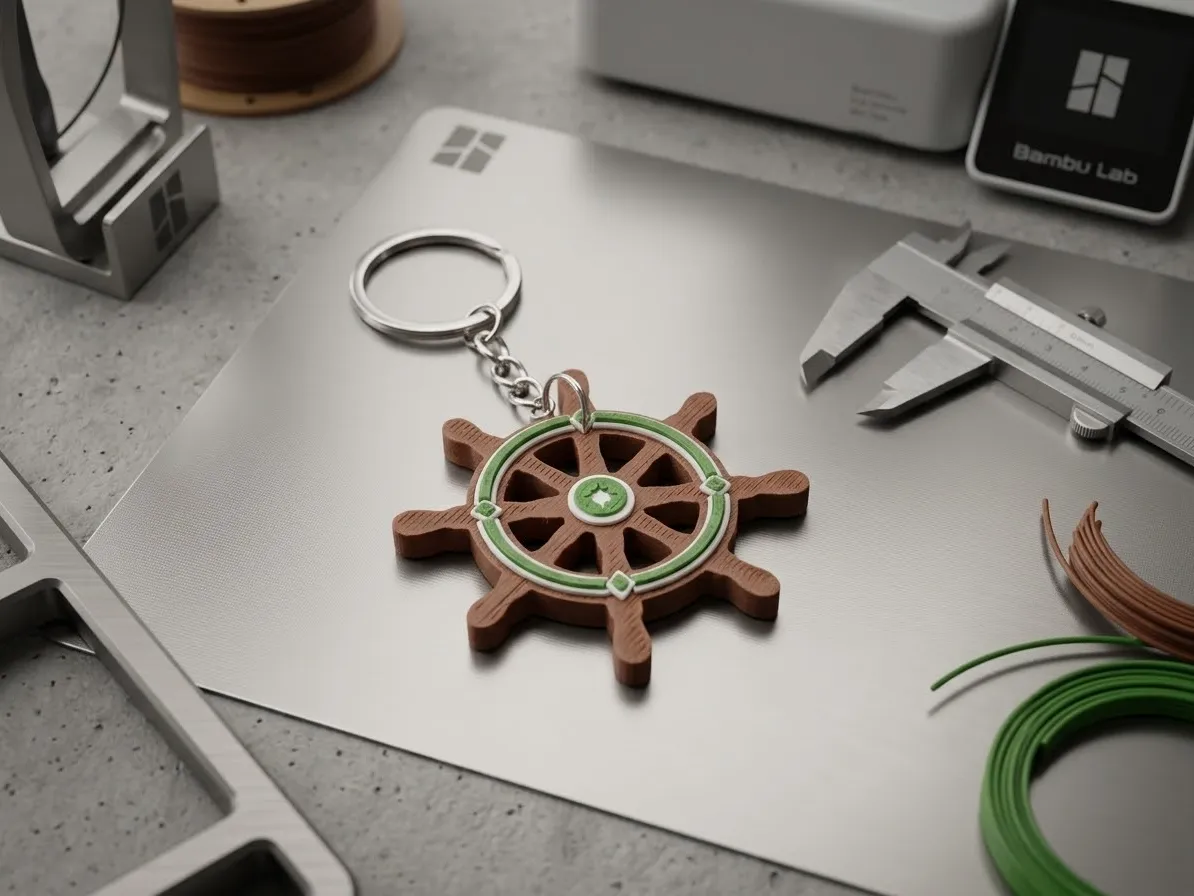 NauticWheel, Keychain a Bag Charm, Ship's helm