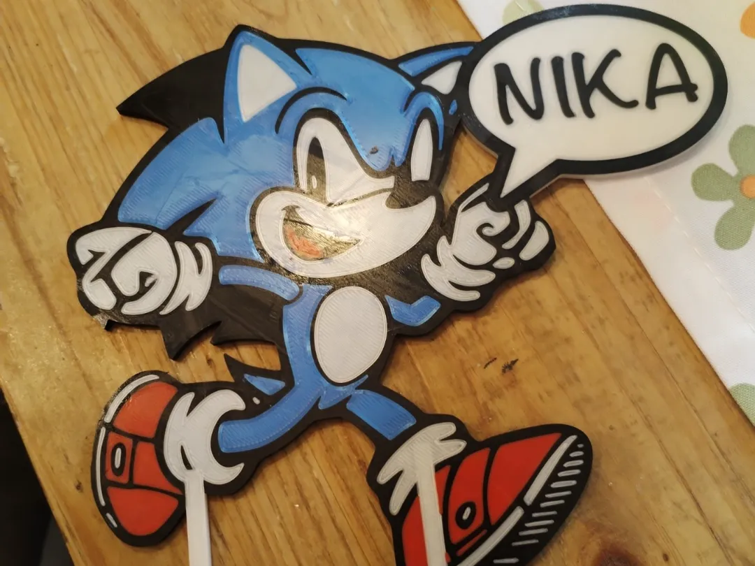 Sonic cake topper (with changable name)