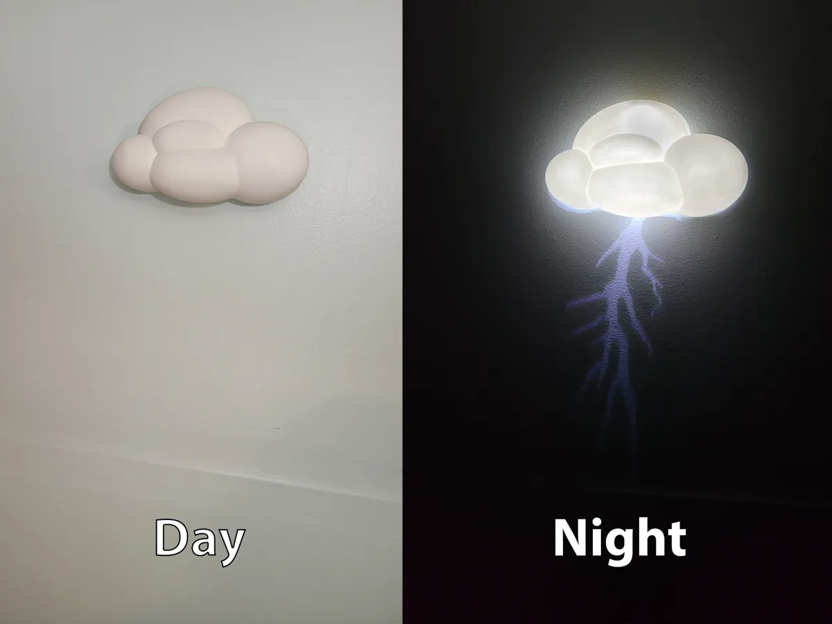 Stormy Dreams: Cloud Night Light w/ Lightning Bolt - Screws, Clips & Fasteners, in stock