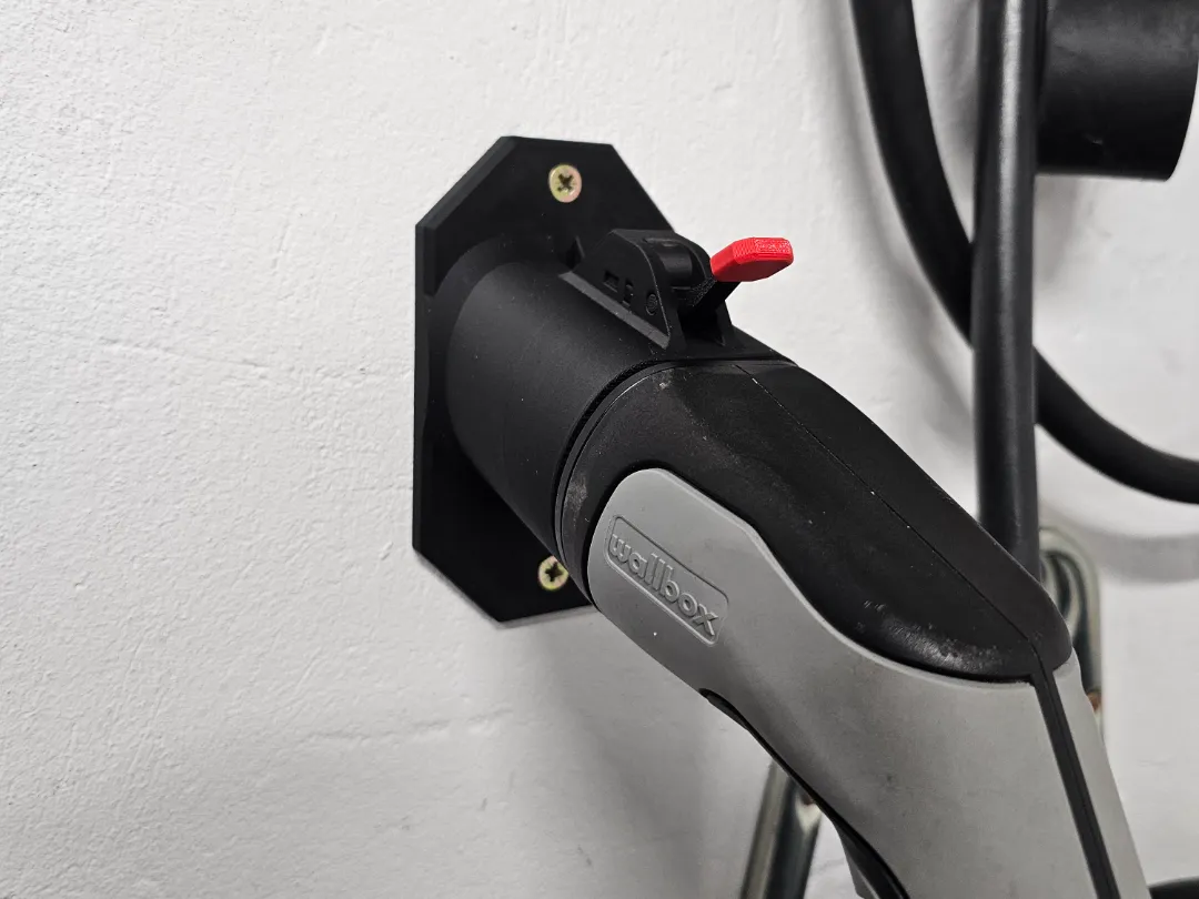 Type-2 plug wall holder with lock