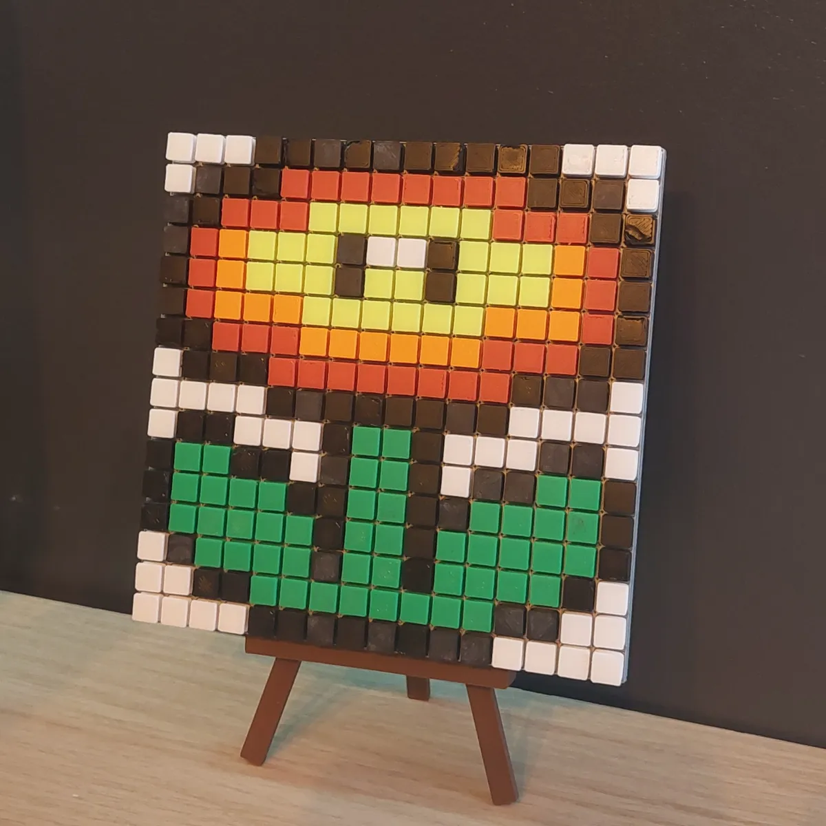 Pixel Art Fire Flower Mario Puzzle