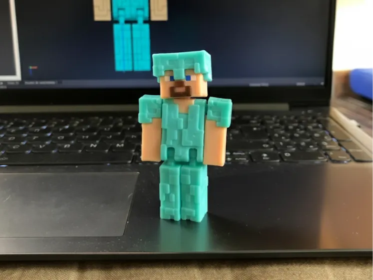 STEVE MINECRAFT LLLAVERO ARTICULADO DIAMOND ARMOR