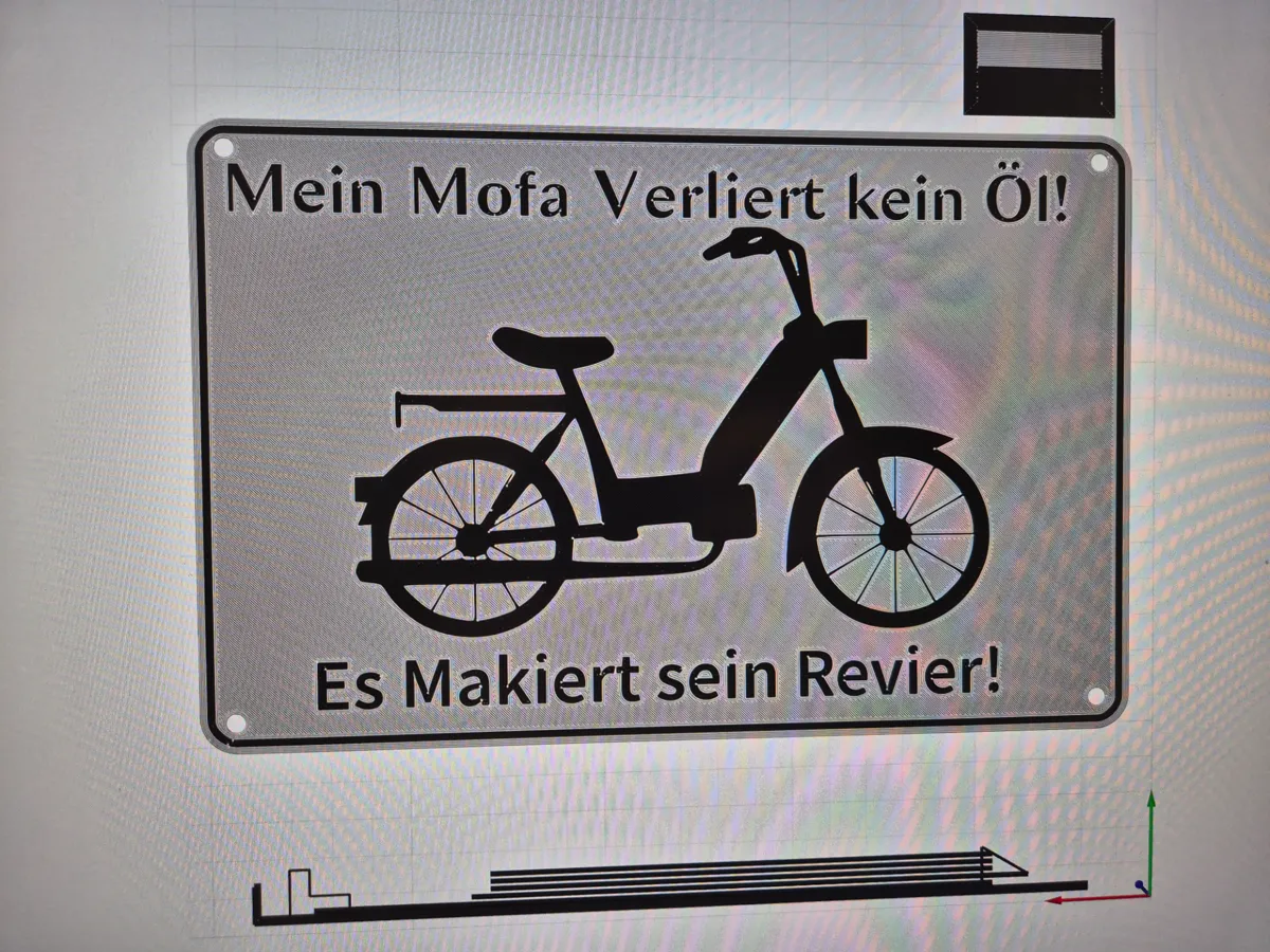 Schild Mofa verliert kein Öl! - Cycling, in stock