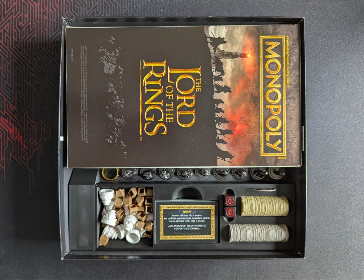 Lord of the Rings Monopoly Organizer Tray, photo 3 of 3 - Lord of the Rings Monopoly Organizer Tray Board Games & Tabletop