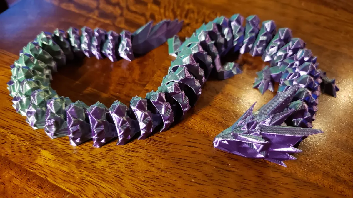 Articulated Crystal Night Dragon v1.3 (low poly), photo 4 of 4 - Articulated Crystal Night Dragon v1.3 (low poly) Fidget & Sensory Toys
