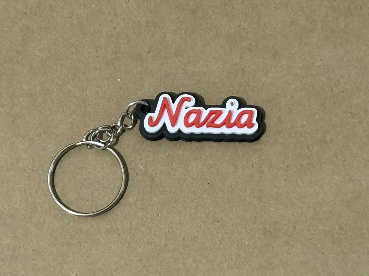 Custom Name Tag, 3D Stacked Text with Keyring, photo 4 of 4 - Custom Name Tag, 3D Stacked Text with Keyring Generative Art