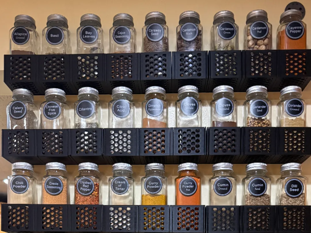 Spice Jars tilt rack v3 - Spice Racks & Organisers, in stock
