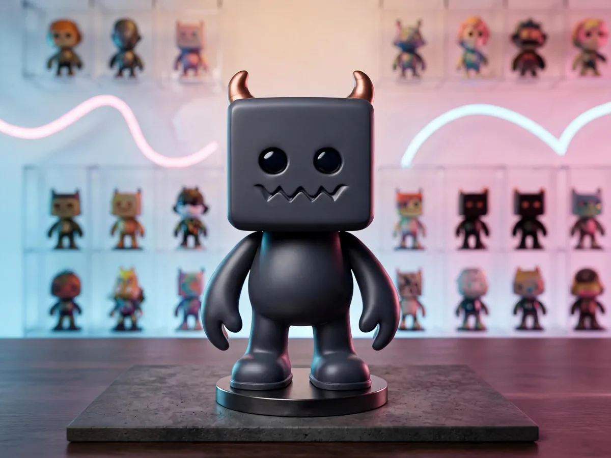 Horned Cube Monster, Customizable Toy Figure