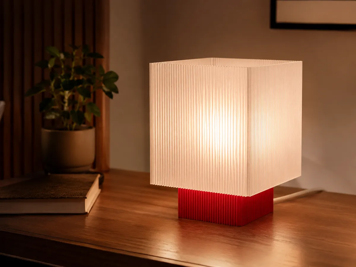 Cube ribbed table lamp - Modern Table Lamps, in stock in India