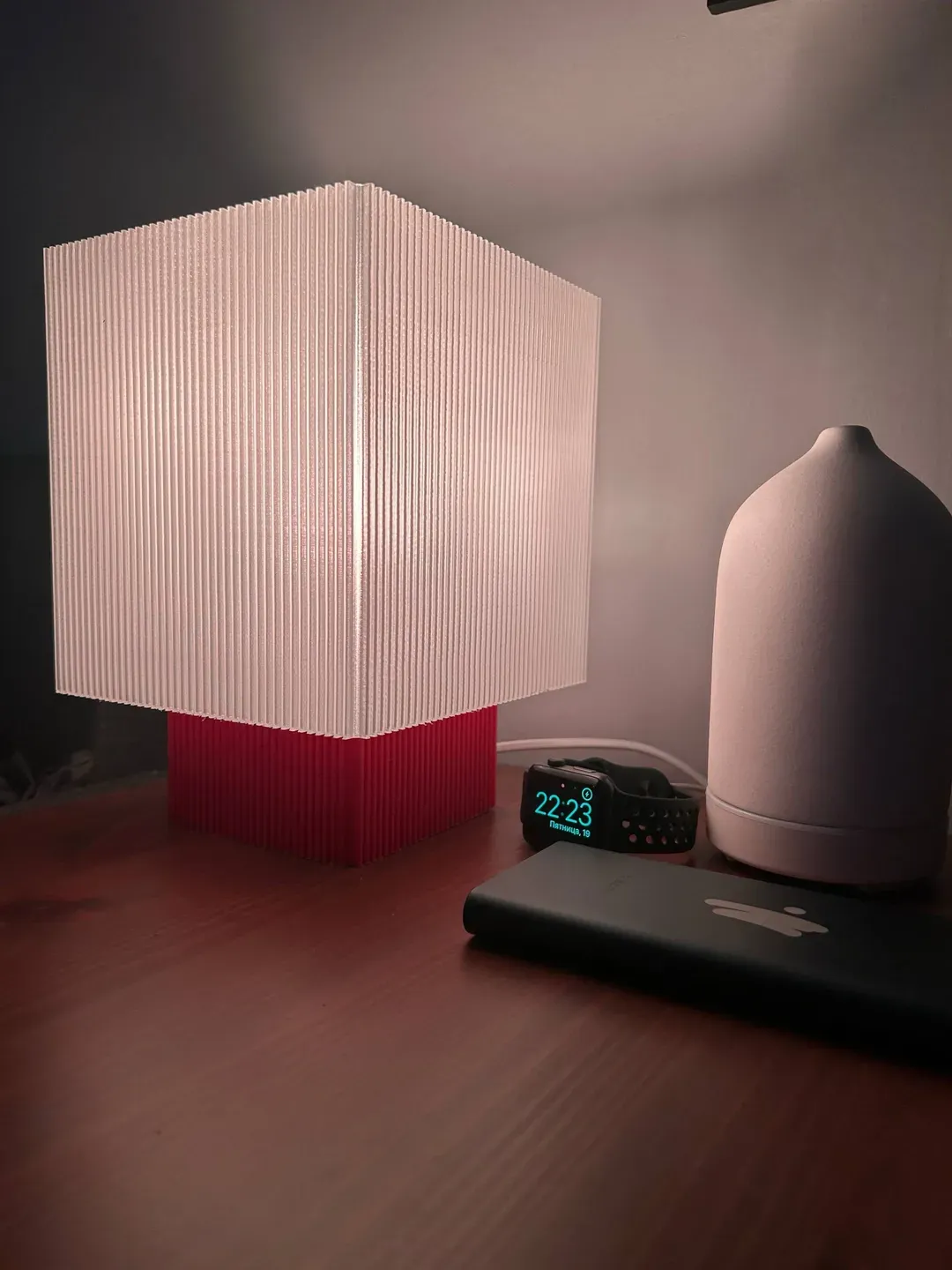 Cube ribbed table lamp, photo 2 of 4 - Cube ribbed table lamp Lamps & Lighting
