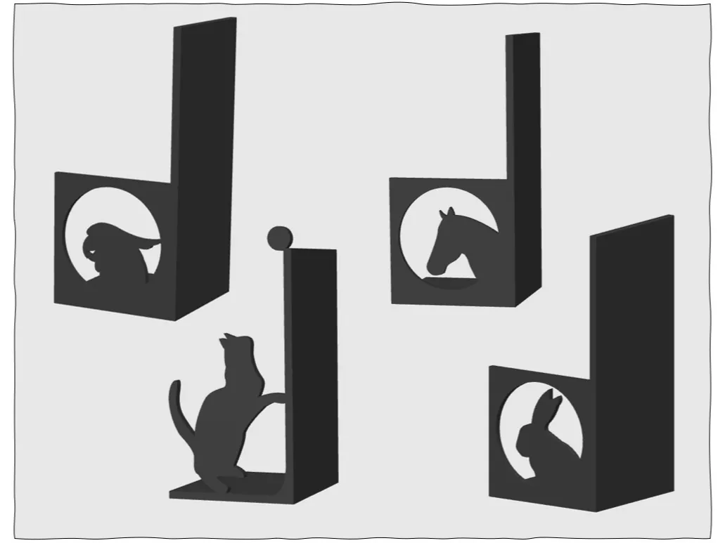 Simple Bookend with your pets - Fermalibri animali - Decor, in stock in India