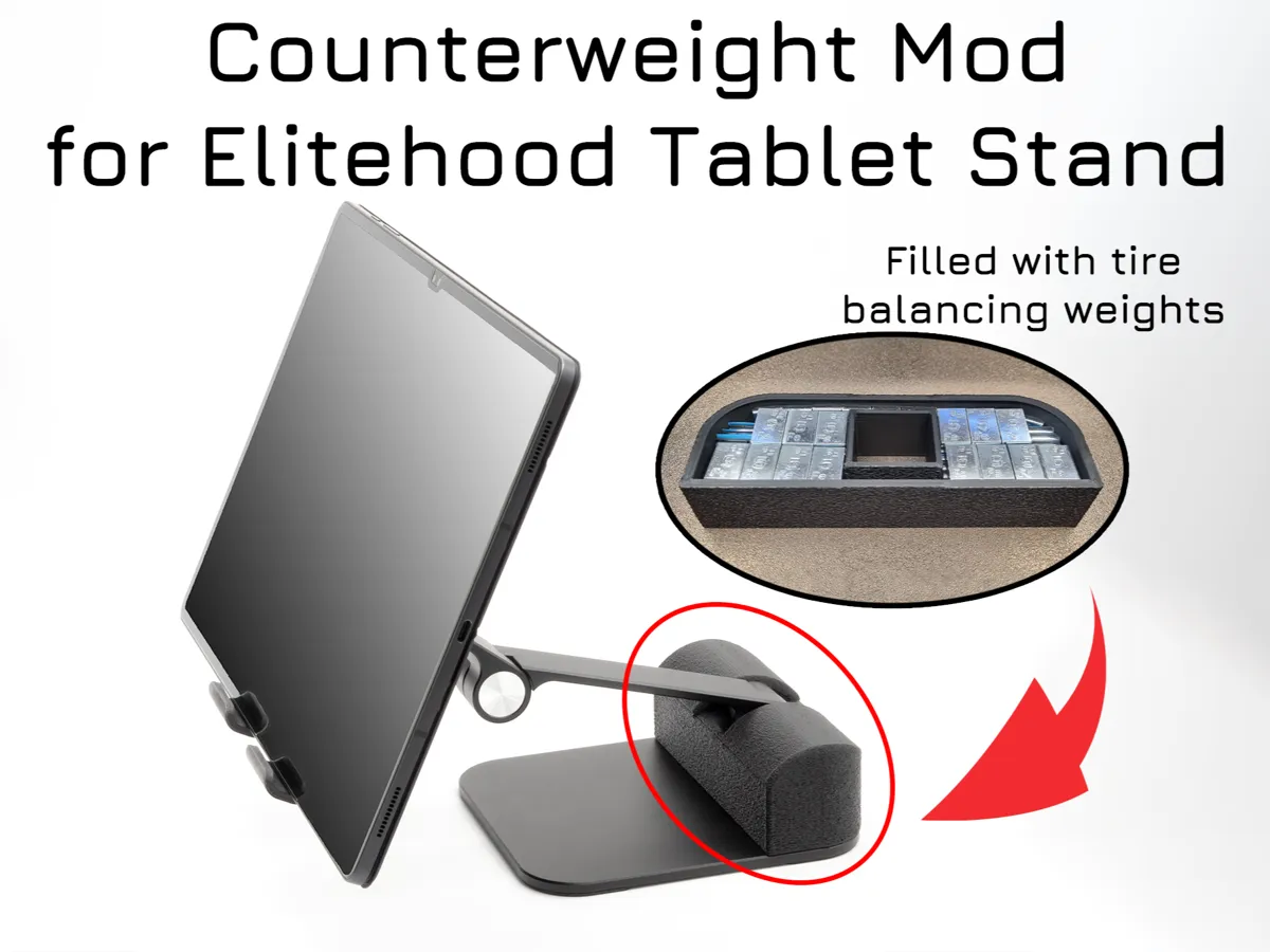 Counterweight Mod for elitehood tablet stand - Tablet, iPad & Kindle Stands, in stock