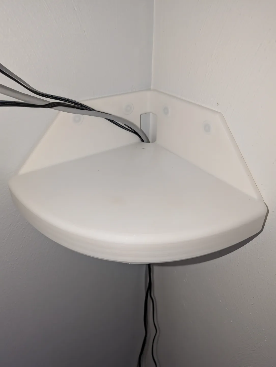 Corner Shelf with Cable Passthrough, photo 3 of 4 - Corner Shelf with Cable Passthrough Household