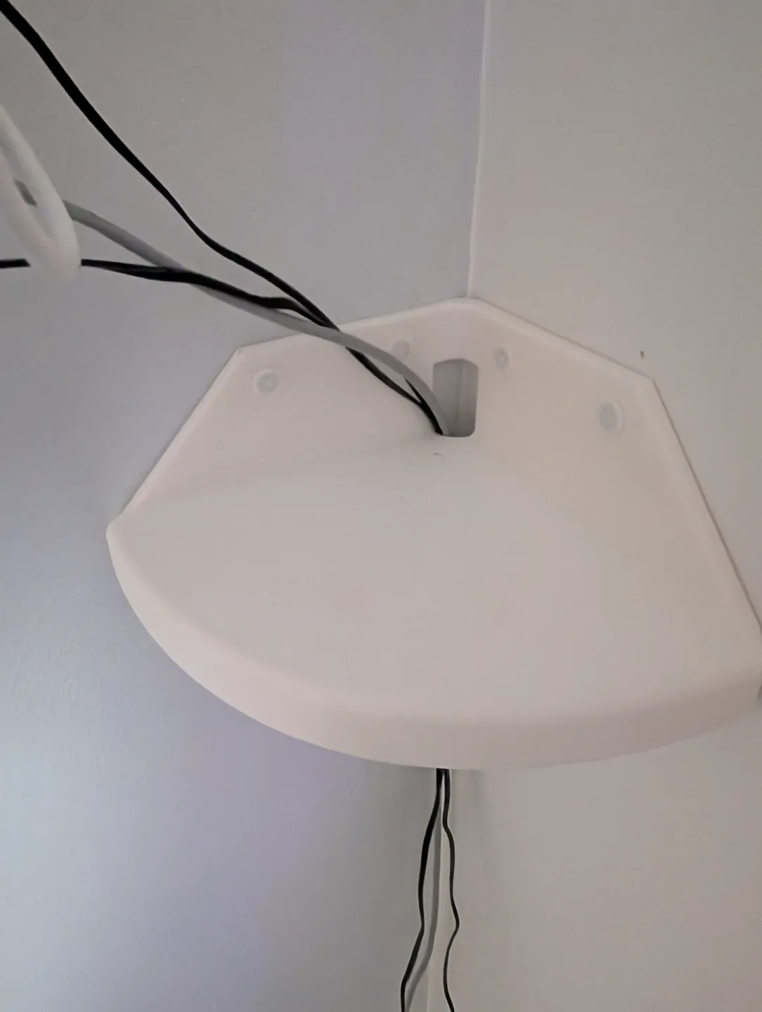 Corner Shelf with Cable Passthrough, photo 4 of 4 - Corner Shelf with Cable Passthrough Household