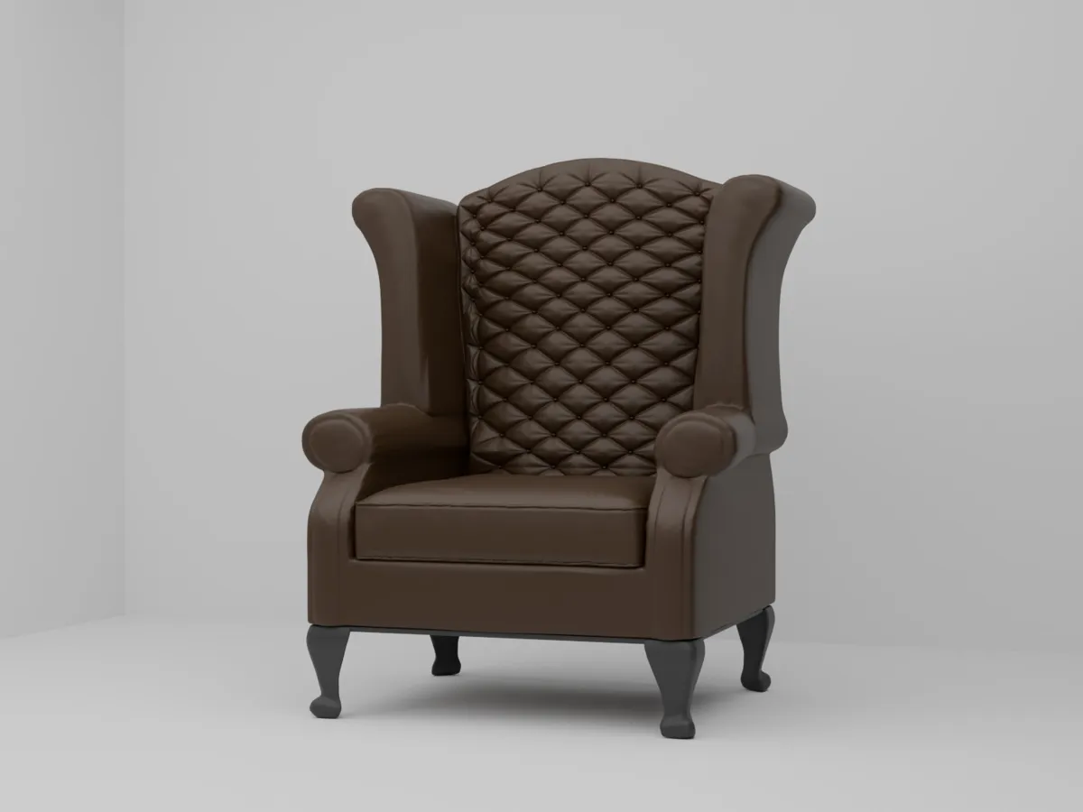 Miniature Classic Arm Chair for dollhouse, diorama