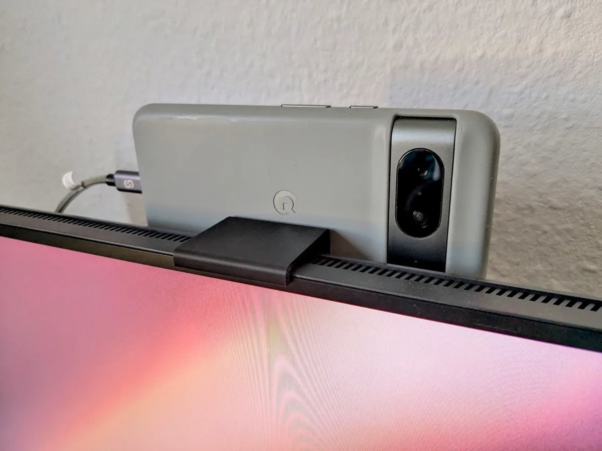 Monitor Phone Mount for Webcam Setup