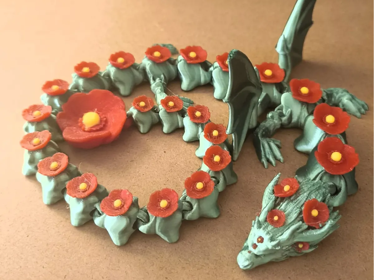 Articulated flexi dragon Poppies