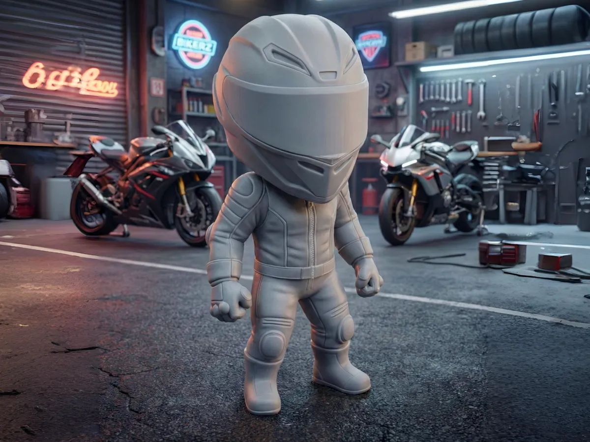 Chibi Biker Racer Figurine