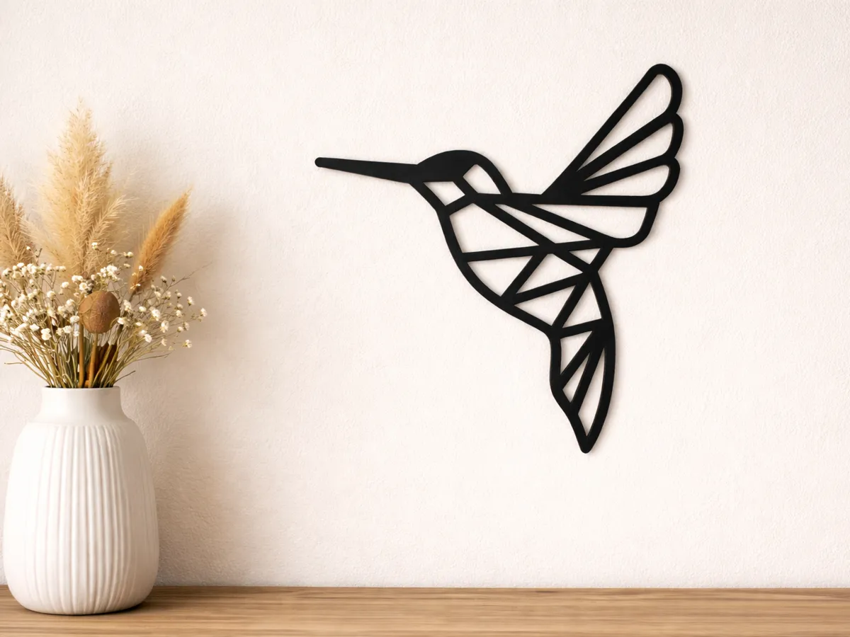 Geometric Hummingbird Wall Art