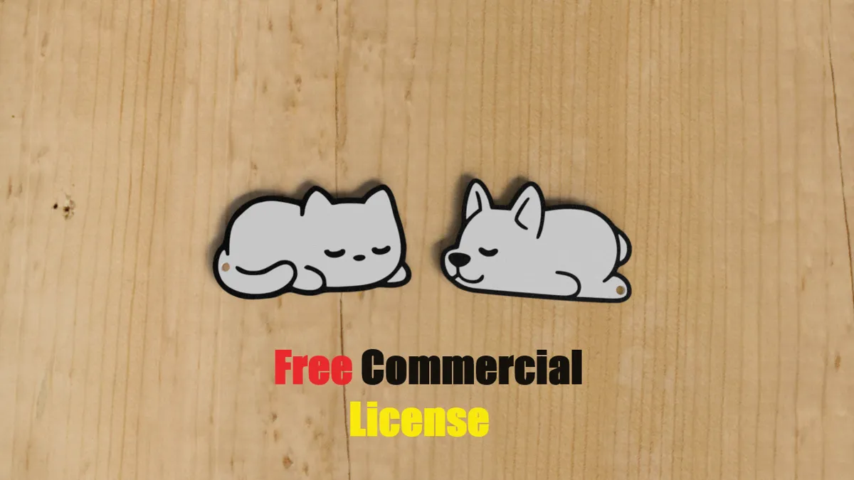 Sleepy Dog n Cat keychains