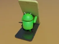 Android crushing iPhone phone stand, photo 2 of 4 - Android crushing iPhone phone stand Tools