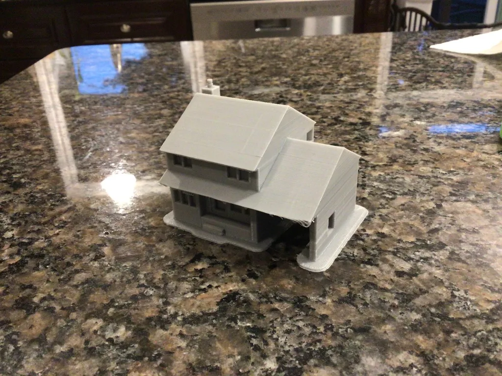 N Scale Suburban House 3, photo 4 of 4 - N Scale Suburban House 3 Miniatures