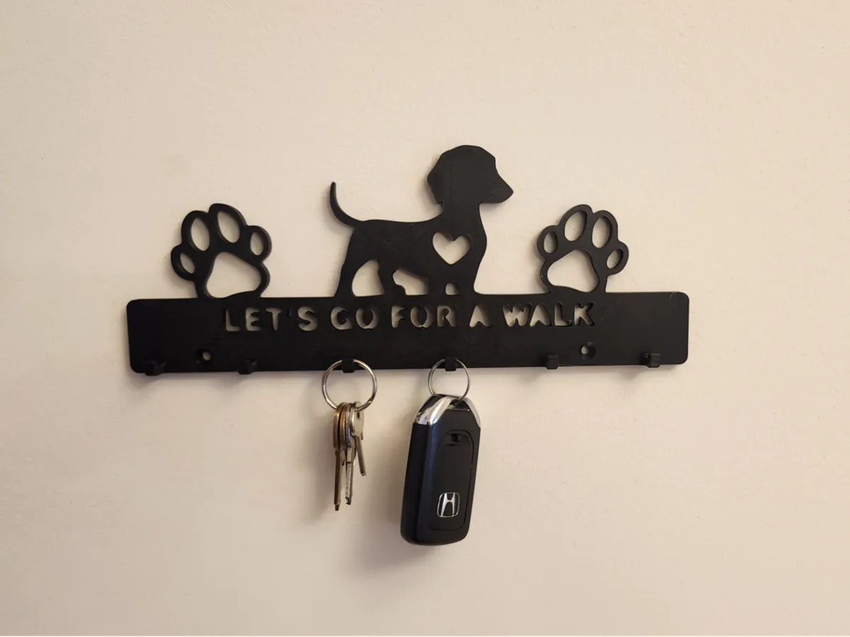 Key holder Let's go for a walk / Dog and paws