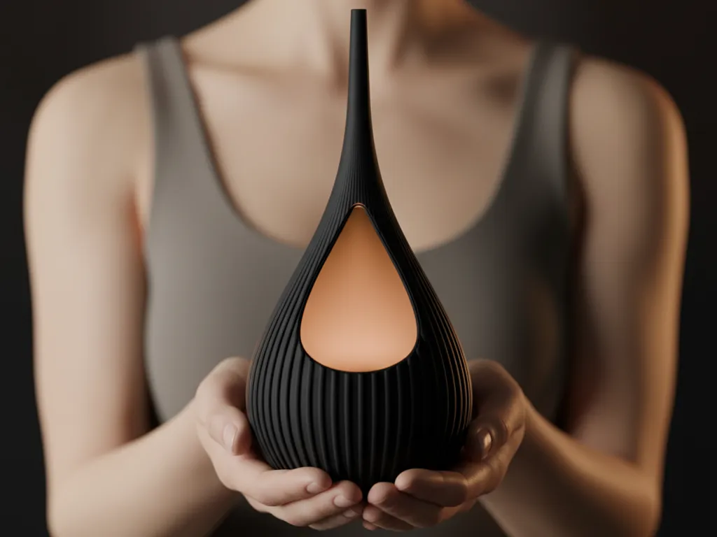 Modern Ribbed Teardrop Shaped Lamp. Lamp Kit