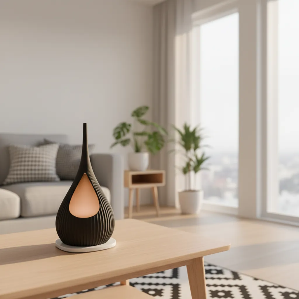Modern Ribbed Teardrop Shaped Lamp. Lamp Kit, photo 3 of 4 - Modern Ribbed Teardrop Shaped Lamp. Lamp Kit Lamps & Lighting