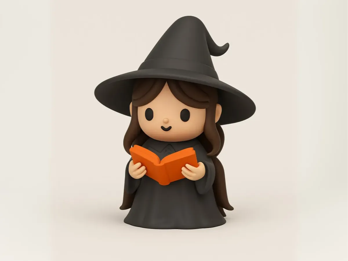 Cute Witch with Spellbook