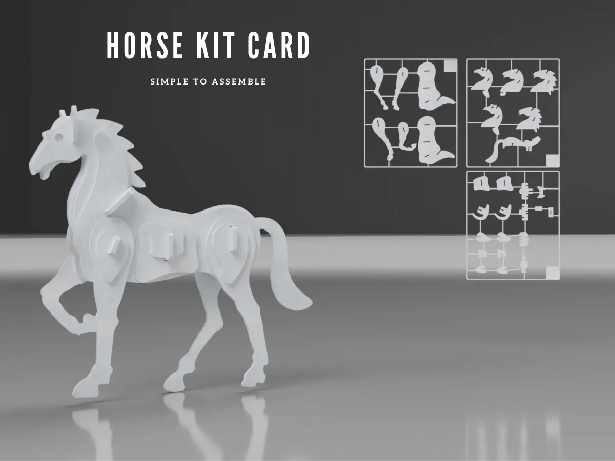 Horse kit card - Robot & Figure Kit Cards, in stock