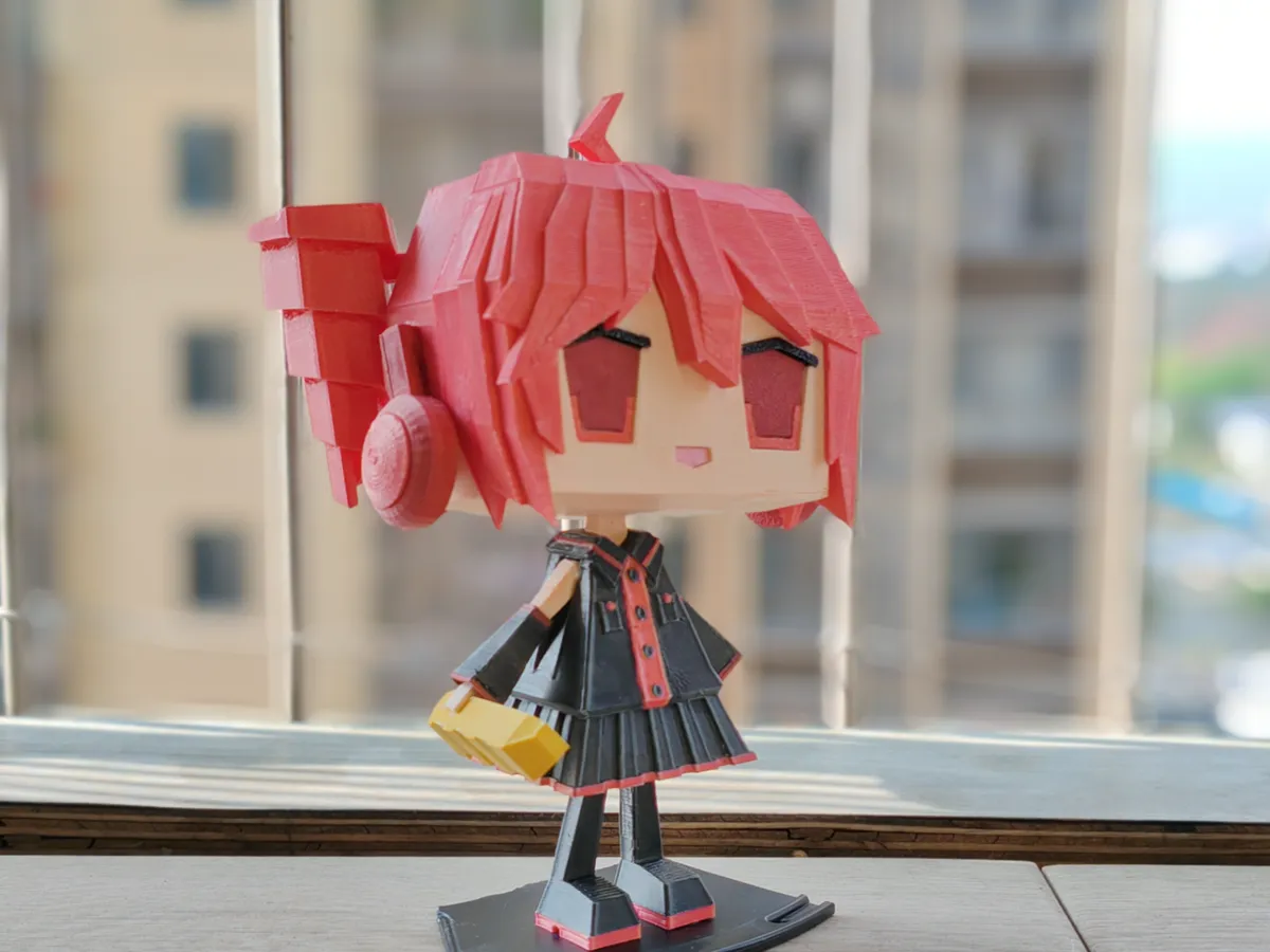 Kasane Teto Pixel Art Sculpture