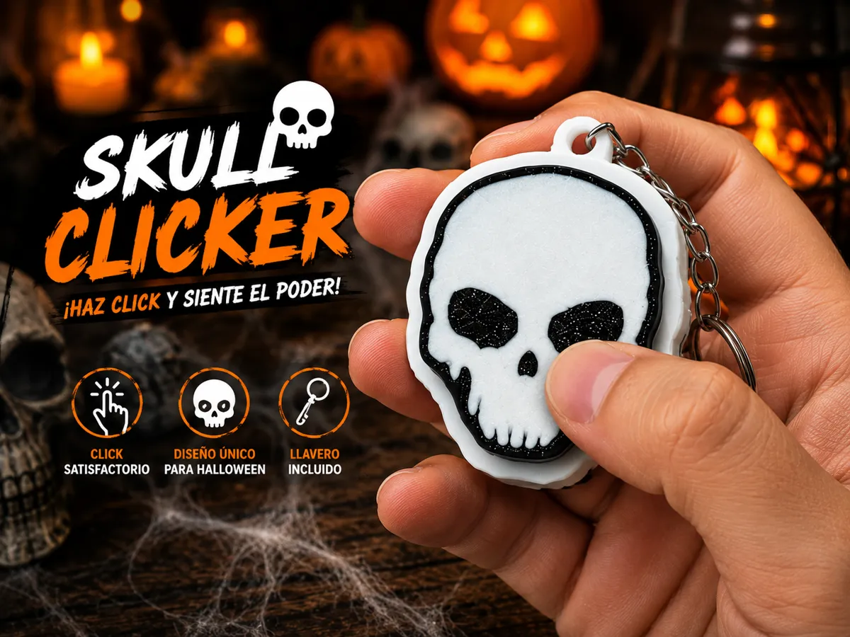 Skull Clicker|Calavera Halloween | Fidget Clicker - Button & Click Fidgets, in stock