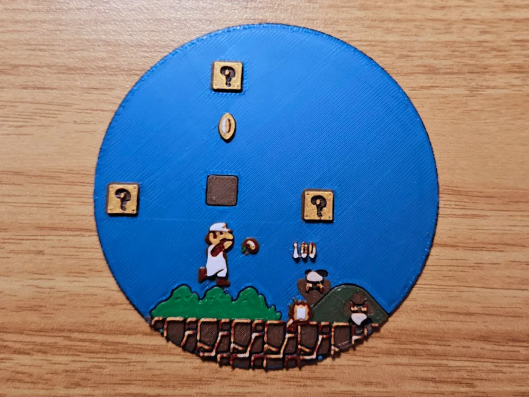 Iconic Super Mario Bros Scene Coaster & Wall Art - Character Coasters, in stock in India