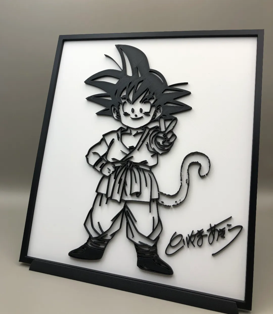 Young Songoku showing 2 fingers peace sign - Signs & Logos, in stock
