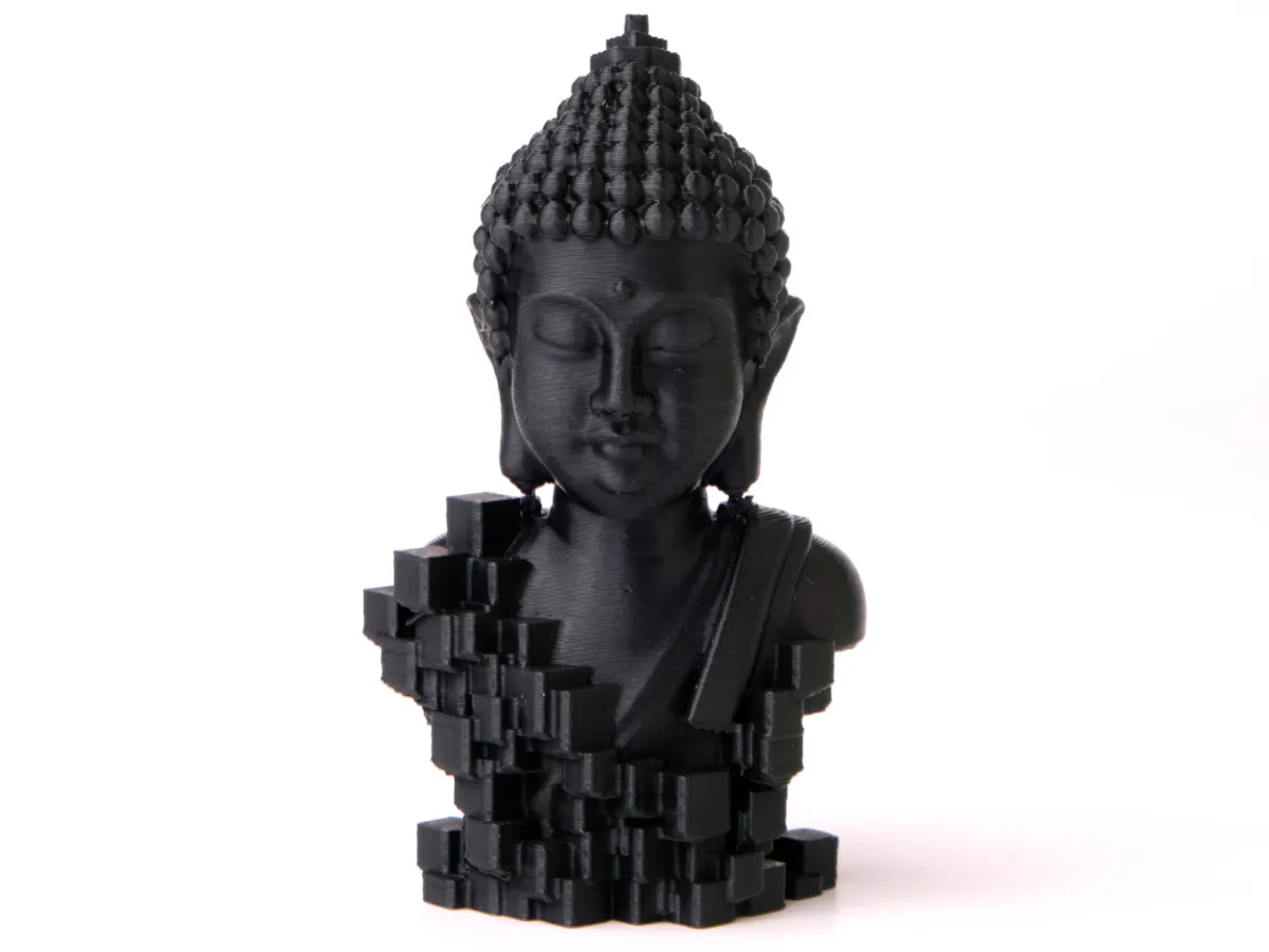 Pixel Buddha Bust, Spiritual Contemporary Art