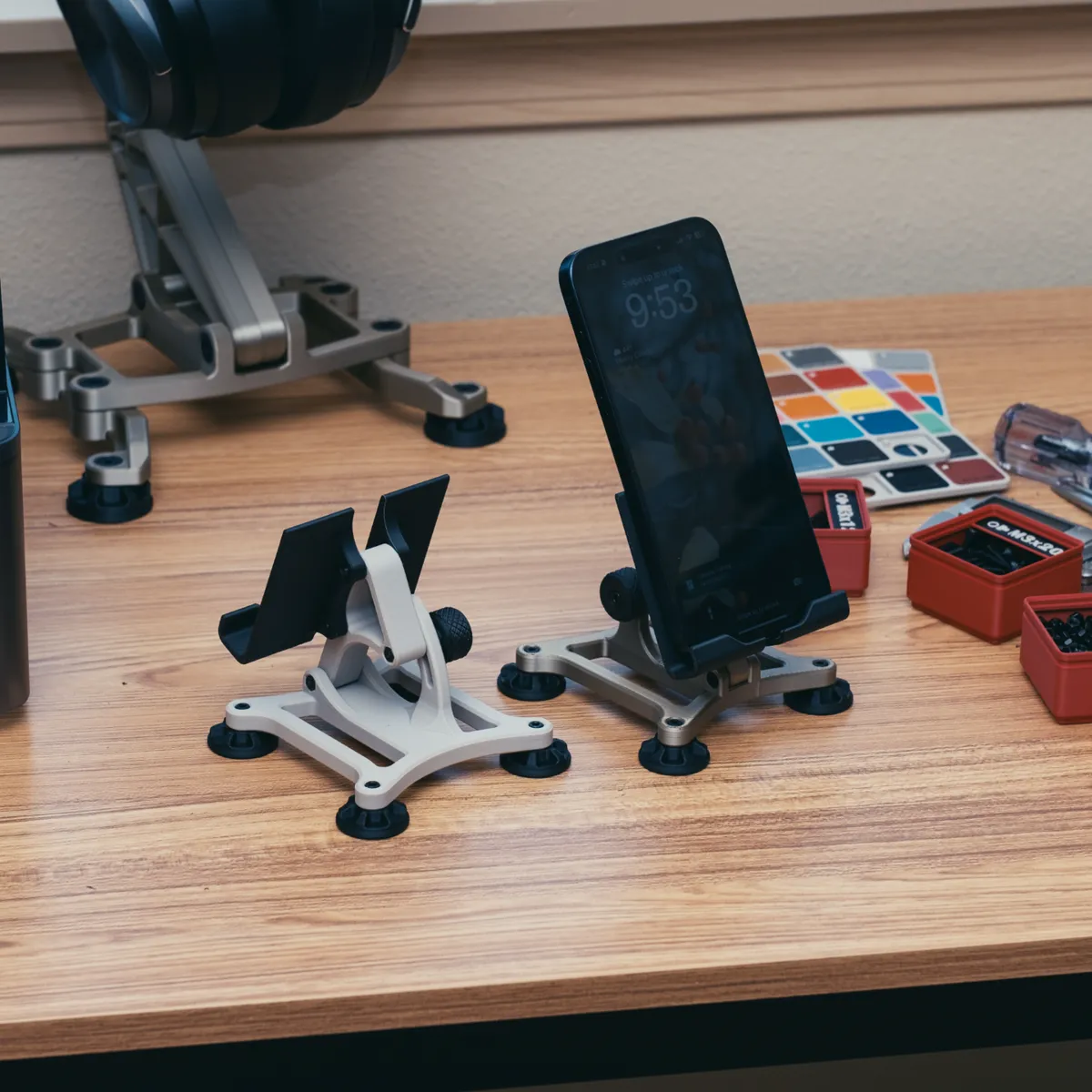 Industrial Phone Stand with Swing Arm