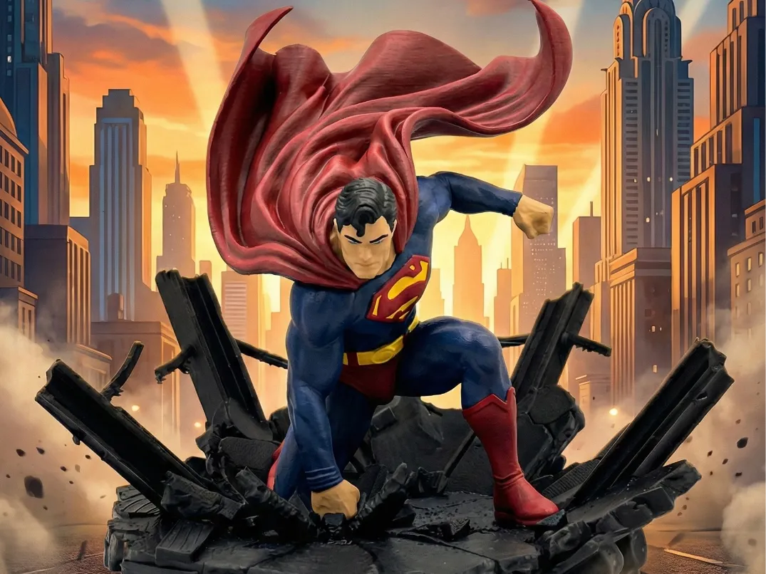 Man of Steel: Epic Superhero Landing Statue